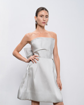 Lanvin Сіра корсетна сукня з шовком з бантом W0207W2165P8A