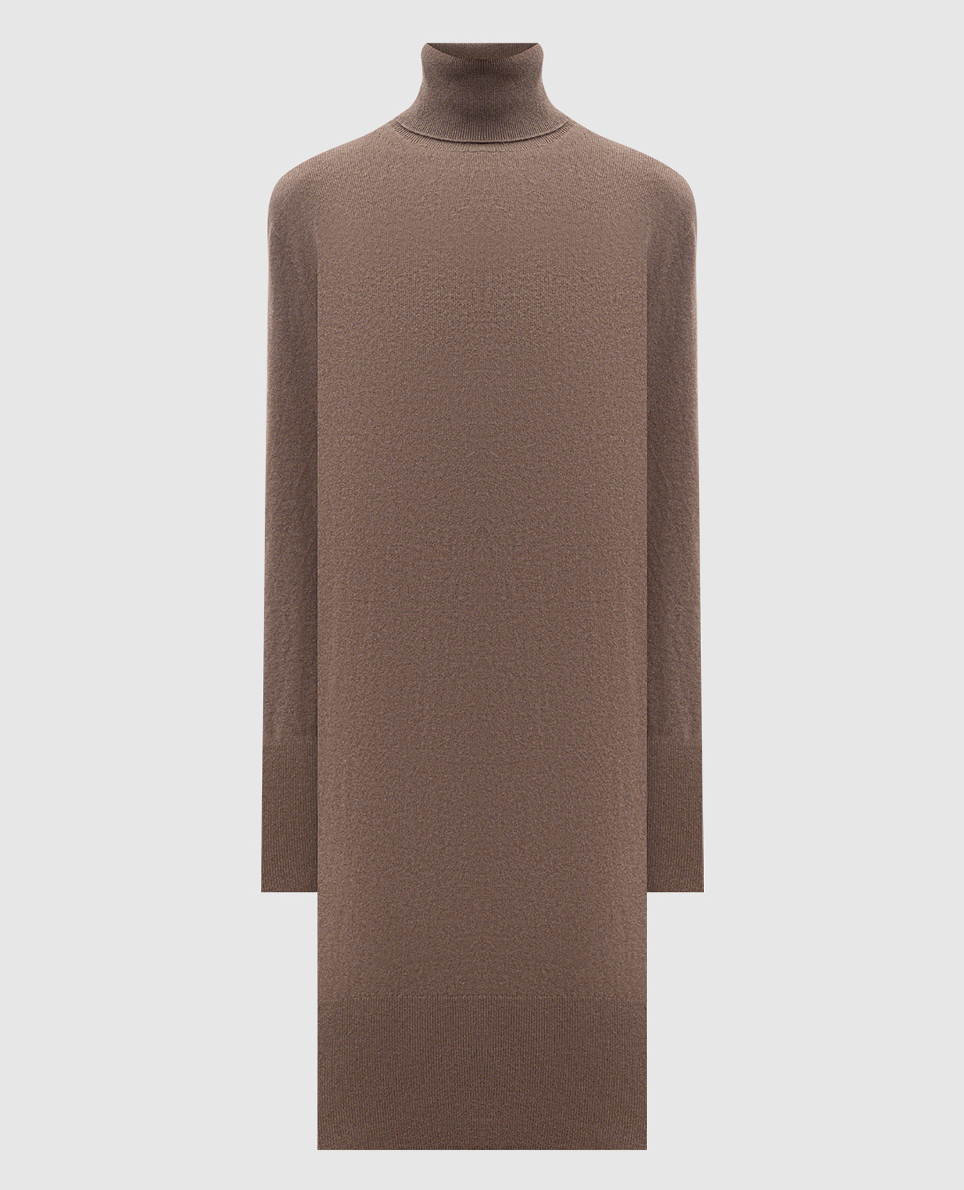 

Коричневое платье из кашемира, Коричневый, Повседневные платья