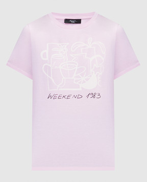 Max Mara Weekend Розовая футболка с принтом Nervi NERVI