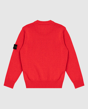 Stone Island Дитячий червоний светр з вовною та кашеміром K2S165100002S00M1