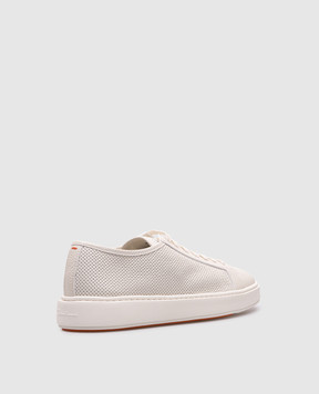 Santoni Білі шкіряні кросівки MBCD21443BARCDIK