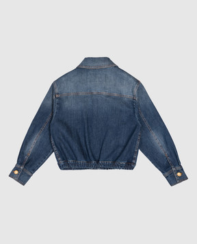 Balmain Дитяча синя джинсова куртка з ефектом потертості BU2A07D0038410