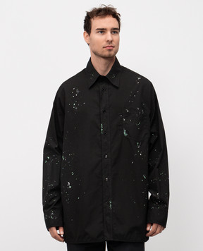 Maison Margiela MM6 Черная рубашка в принт SH2DT0022M35458