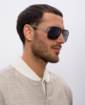 Stefano Ricci Черные очки Feather с логотипом логотип логотип SG25PMEACET