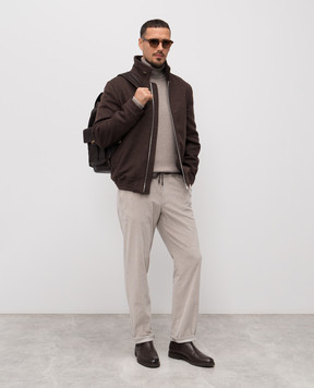 Brunello Cucinelli Коричневая куртка из шерсти MY4966379