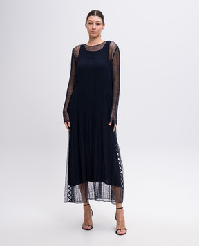 Chloe Синя ажурна сукня міді 16ARO25