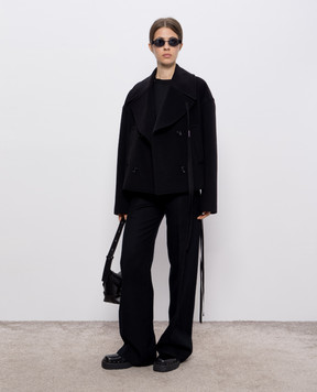 Ann Demeulemeester Чорні штани кльош Maaike з вовни B0011423FA207