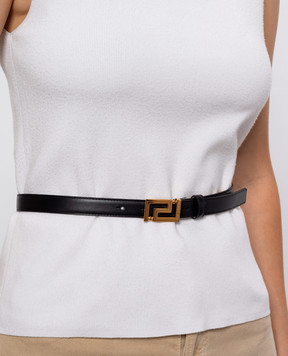 Versace Чорний шкіряний ремінь Greca Goddess 1011316DV3T