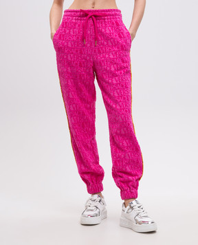 Versace Розовые махровые джогеры в логотипе шаблон. 10203371A14584
