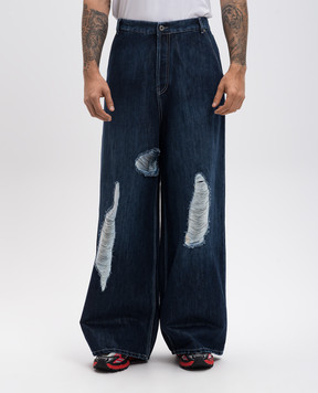 Off-White Синие джинсы с прорехами OMYA18CW24DEN006