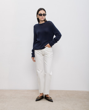 Jil Sander Синий свитер из шерсти с вышивкой монограммы J40GP0047J14524