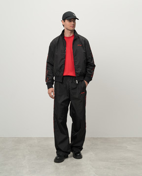 Off-White Черные спортивные брюки с вышивкой логотипа OMCJ019F24FAB001