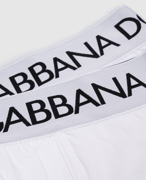 Dolce&Gabbana Набор белых трусов-боксеров с логотипом. M9D70JONN97