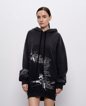Ann Demeulemeester Серые худи Annemarie с винтажным эффектом B0012834FA639