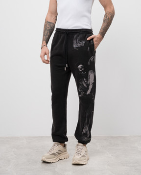 Off-White Серые спортивные брюки с принтом S. Matthew OMCH057C99FLE001