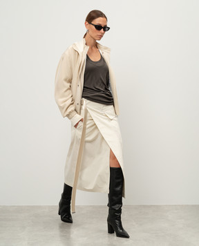 Helmut Lang Бежева спідниця міді на запах O05HW301
