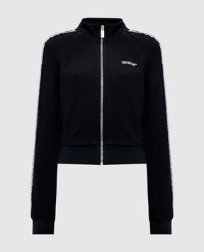 Off-White Черная спортивная куртка с кружевом OWBD001F24JER001