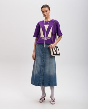 Valentino Фіолетова футболка з принтом логотипа 6B3MG24H95W