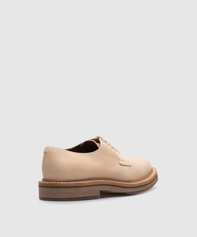 Brunello Cucinelli Бежевые кожаные дерби MZUM00P127 изображение 3