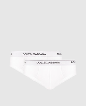 Dolce&Gabbana Набір білих трусів-сліпів з логотипом M9C03JONN95