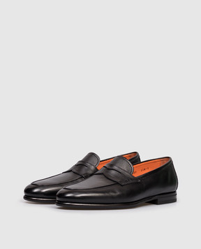 Santoni Чорні шкіряні лофери MCNG18837SI9GMEM