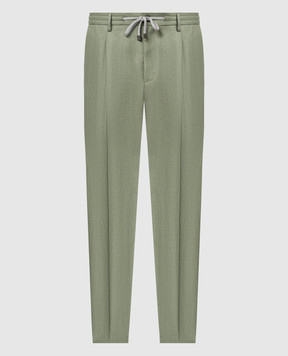 Peserico Зеленые брюки из льна R54074N02606
