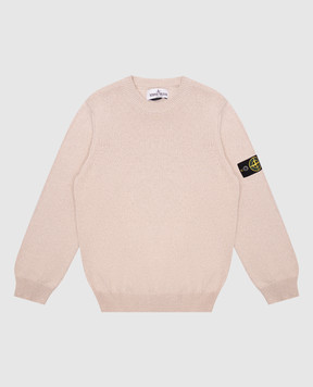 Stone Island Детский бежевый свитер со съемным патчем логотипа K1S165100010S00D368