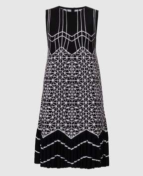 Alaia Черное платье с контрастным узором 6H9RG77CM273