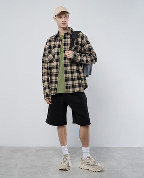 Off-White Зеленая футболка с вышивкой логотипа OMAA027F24JER001