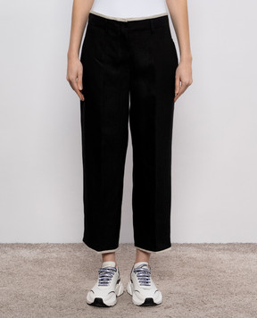 Max Mara Чорні штани KASTEL з льону KASTEL