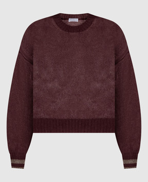 Brunello Cucinelli Бордовий джемпер з вовною з люрексом M2I780110