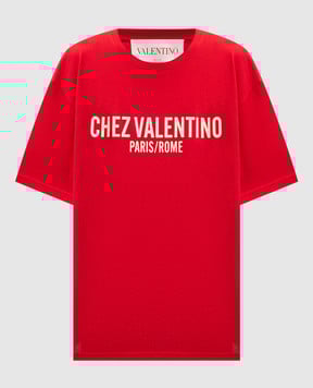 Valentino Червона футболка з принтом логотипа 6B3MG24Q95W