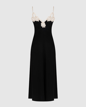Jil Sander Чорна сукня міді з мереживом J02CT0468J76018