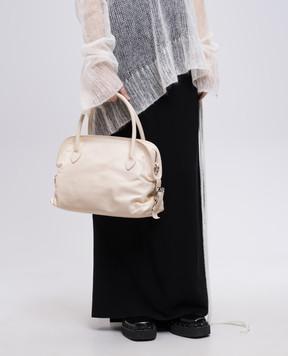 Ann Demeulemeester Бежевая кожаная сумка-тоут Birita B0012959LT162