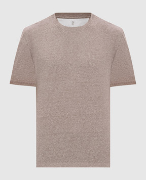 Brunello Cucinelli Бежевая футболка с леном MW8351308