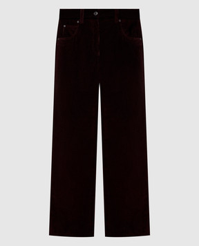 Brunello Cucinelli Коричневі вельветові штани з ланцюжком моніль MA180P9075