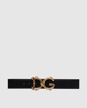 Dolce&Gabbana Черный кожаный ремень с монограммой логотипа. BE1336AZ831