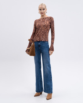 Twinset Синие джинсы клеш с эффектом потертости 252TP2670