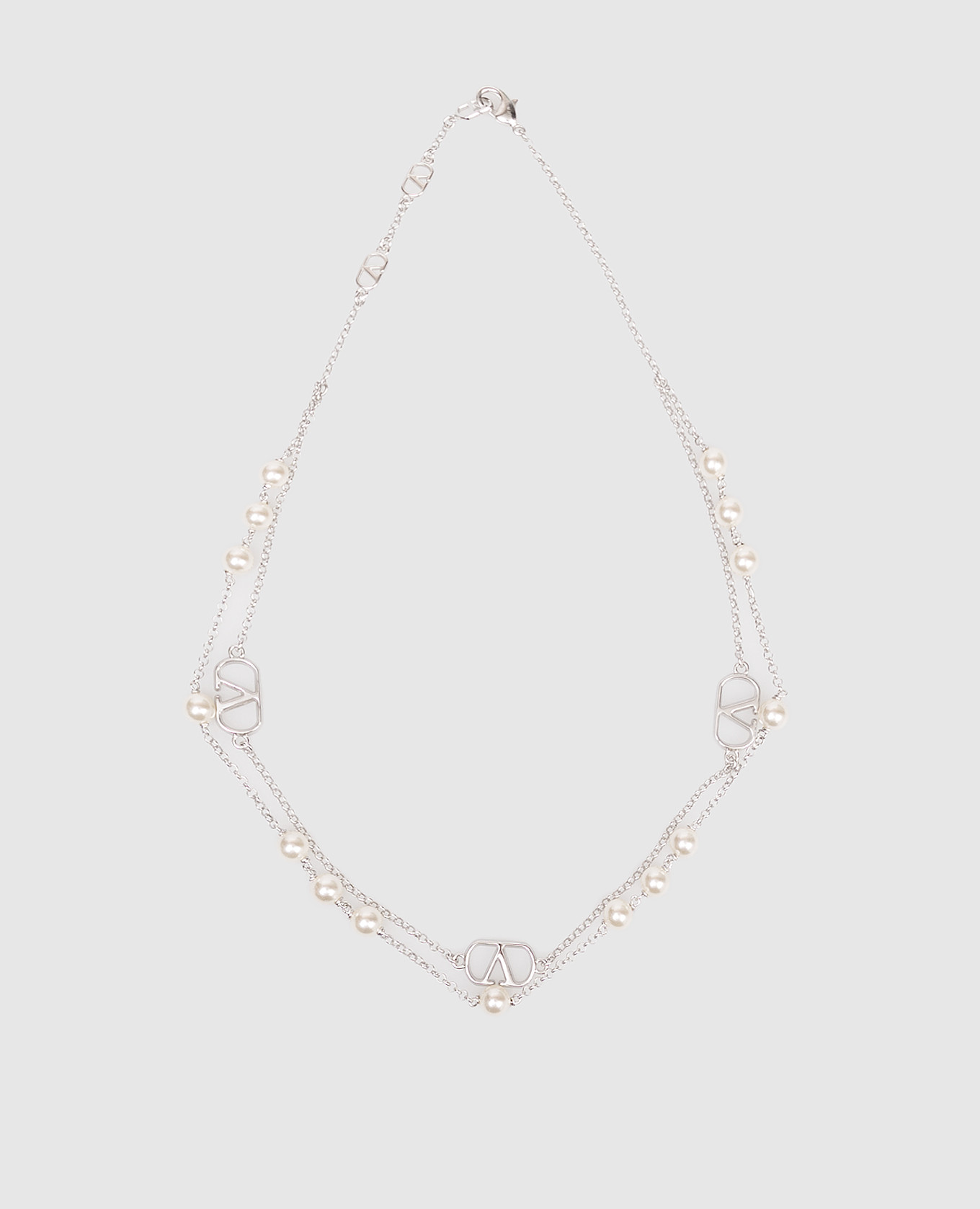 

Серебристые бусы с жемчугом Swarovski, Серебристый, Ожерелья