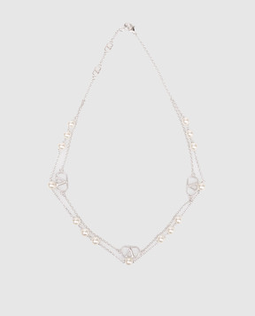 Valentino Серебристые бусы с жемчугом Swarovski 7W2J0X80UXM