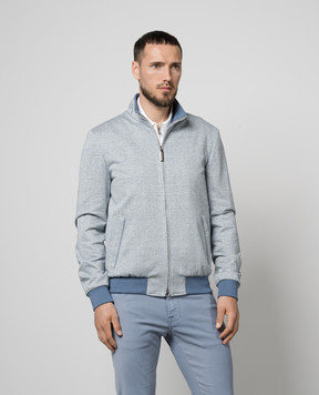 Stefano Ricci Голубая куртка с льном в клетку MZJ4100220LCT02Q
