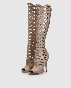 Brian Atwood Бежевые замшевые сапоги ELECTRA ELECTRA
