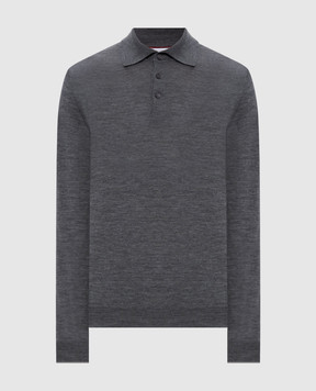 Brunello Cucinelli Серое поло из шерсти и кашемира M2400295