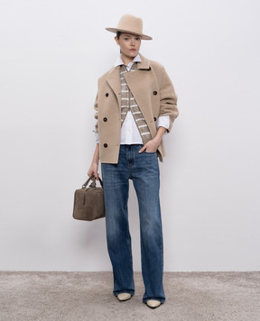 Brunello Cucinelli Коричневый ажурный кардиган Dazzling из льна. MCO558906