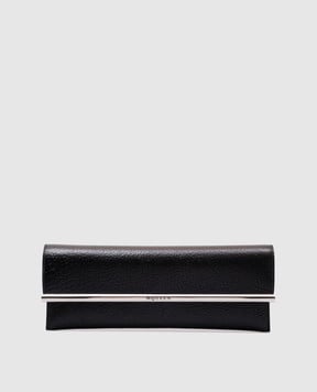 Alexander McQueen Чорний шкіряний клатч B-Long з логотипом 8133321VDBS
