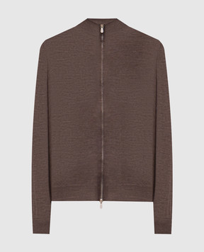 Brunello Cucinelli Коричневий кардиган з вовни і кашеміру M2400106