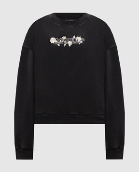 Off-White Чорний світшот з принтом Bookish rose з логотипом OWBA075S25FLE001