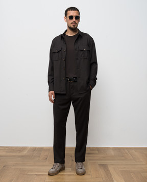 Canali Коричневая рубашка из шерсти AR0347231019