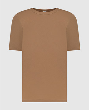 Toteme Коричневая футболка в рубчик 241WRT1459FB0094