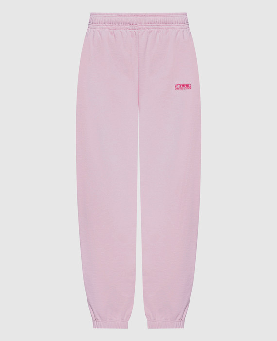 Pink joggers with logo embroidery